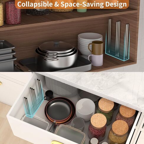 KORRTFID Foldable Bottle Drying Rack, Baby Bottle Drying Rack, Collapsible Cup Draining Holder, Retractable Reusable Storage Bag Dryer with Non-Slip Bottom - Stainless Steels (Silver) in Kuwait