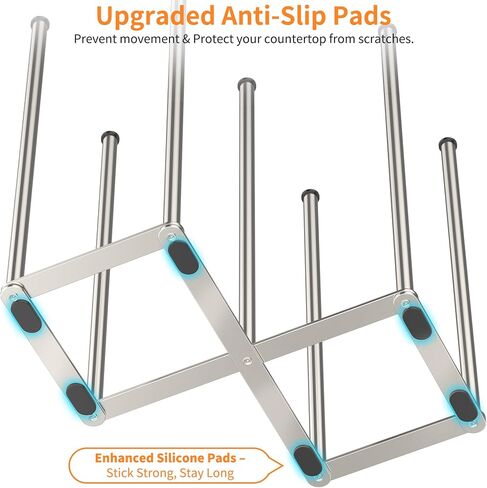 KORRTFID Foldable Bottle Drying Rack, Baby Bottle Drying Rack, Collapsible Cup Draining Holder, Retractable Reusable Storage Bag Dryer with Non-Slip Bottom - Stainless Steels (Silver) in Kuwait