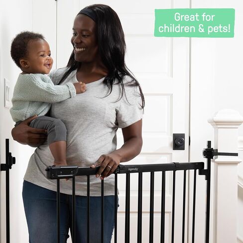 Ingenuity Stairway+ 46W Series No-Drill Baby and Pet Gate, 31"-46" Wide, 32.5" Tall, Hardware or Pressure Mounted, Install Wall to Wall or Bannister to Bannister Without Drilling in Kuwait