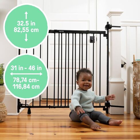 Ingenuity Stairway+ 46W Series No-Drill Baby and Pet Gate, 31"-46" Wide, 32.5" Tall, Hardware or Pressure Mounted, Install Wall to Wall or Bannister to Bannister Without Drilling in Kuwait