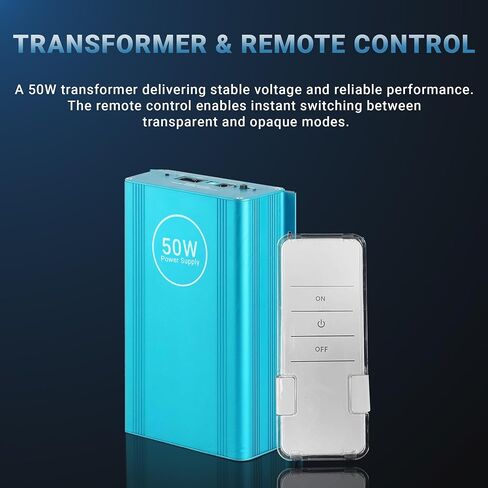 Smart Film Transformer and Remote Kit - Power Supply Controller for Switchable Smart Privacy Film and Smart Glass - Easy Installation Control Kit with Remote for PDLC Smart Film Systems in Kuwait