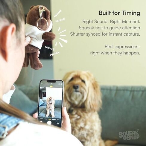 Squeak N Snap™ Plush Monkey Camera Remote for Professional Pet & Baby Photos – Bluetooth Shutter Synced with Squeak for Instant Eye Contact – Thoughtful Gift for Moms & Pet Owners – iPhone & Android in Kuwait