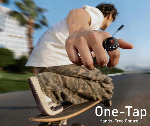 4-in-1 Wearable Ring Camera Remote, Rechargeable Waterproof Gloves-Friendly Clicker, One-Touch Shutter & Video for Vlog Bike Motorcycle Ski Hike Fishing, Fits Insta360 DJI GoPro iOS Android in Kuwait