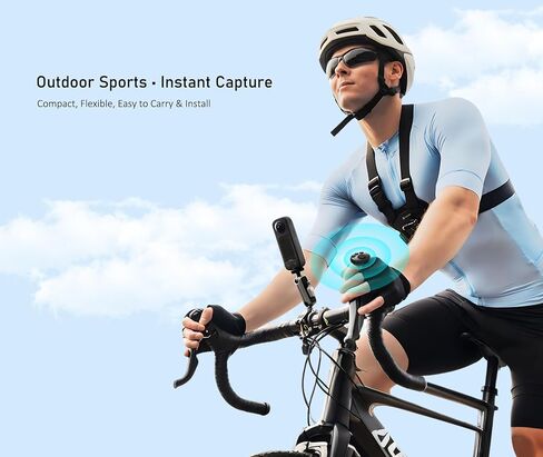 4-in-1 Wearable Ring Camera Remote, Rechargeable Waterproof Gloves-Friendly Clicker, One-Touch Shutter & Video for Vlog Bike Motorcycle Ski Hike Fishing, Fits Insta360 DJI GoPro iOS Android in Kuwait
