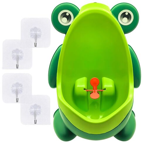 Cute Frog Potty Training Urinal for Toddler Boys | Green Wall-Mounted Urinal with Funny Aiming Target,Easy Clean & Fun Potty Training for Kids in Kuwait