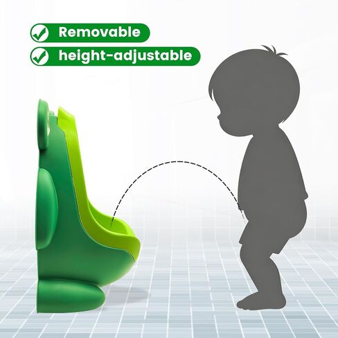Cute Frog Potty Training Urinal for Toddler Boys | Green Wall-Mounted Urinal with Funny Aiming Target,Easy Clean & Fun Potty Training for Kids in Kuwait