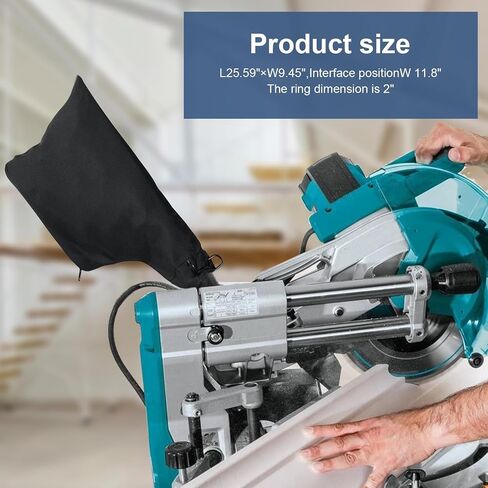 Miter Saw Dust Bag for 255, 2 Pack Dust Collector Bags with Zipper and Wired Adjustable Stand, Compatible with Ryobi, Dewalt, Craftsman, Belt Sander, Fits 1-1/2" to 2" Dust Port Miter Saws in Kuwait
