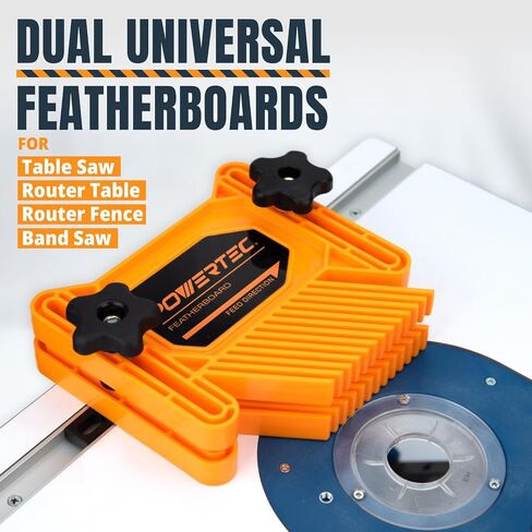 POWERTEC Universal Tandem Featherboards for Table Saw, Router Table, Router Fence & Band Saw, Wood working Tools & Accessories To Reduce Kickback & Increase Safety (Included T Track Bolts), 2Pk(71393) in Kuwait