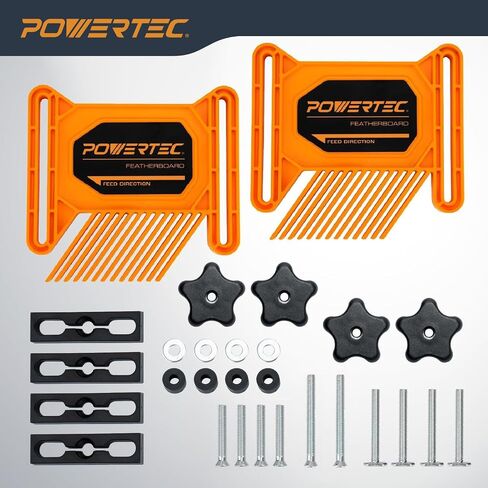 POWERTEC Universal Tandem Featherboards for Table Saw, Router Table, Router Fence & Band Saw, Wood working Tools & Accessories To Reduce Kickback & Increase Safety (Included T Track Bolts), 2Pk(71393) in Kuwait