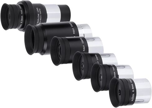2X Barlow Lens with 6.3mm 10mm 12.5mm 20mm 32mm Plossl Eyepiece Set, 1.25 Inch Telescope Accessory for Orion, HD Multicoated Optical Glass, M42 Thread for DSLR Astr in Kuwait