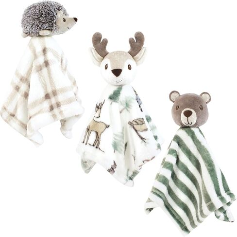 Hudson Baby Unisex Baby Animal Face Security Blanket, Forest Animals, One Size in Kuwait