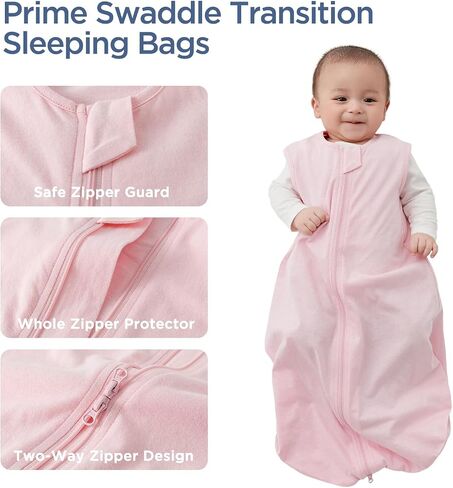 Duomiaomiao 3 Pack Baby Sleep Sack 100% Organic Cotton Wearable Blanket Lightweight Breathable Comfy Toddler Sleeping Bag (0.5tog Flowers, Small) in Kuwait