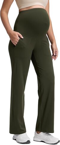 CRZ YOGA Maternity Wide Leg Pants 31.5" | Butterluxe, Extremely Soft, Gentle Compression, Yoga, Super High Rise, U-shaped Belly, Pregnancy and Postpartum in Kuwait
