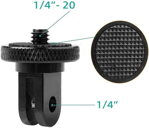 Aluminum Camera Tripod Adapter 1/4"-20 Conversion Adapter Mounts Compatible with Gopro Action Cameras Insta360 and Other Standard 1/4 Accessories, Quarter Inch Mount Adapter (Type AA) in Kuwait