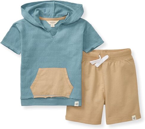 Burt's Bees Baby Boys Shirt and Pant Set, Top & Shorts Outfit Bundle, 100% Organic Cotton in Kuwait