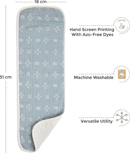 Crane Baby Muslin Baby Burp Cloths, Lightweight Absorbent Burp Cloth, Woodland Animal, Set of 3, 7" x 20", Newborn Baby Essentials, Burp Cloths Baby Boy, Burp Cloths Baby Girl, Baby Newborn Essentials in Kuwait