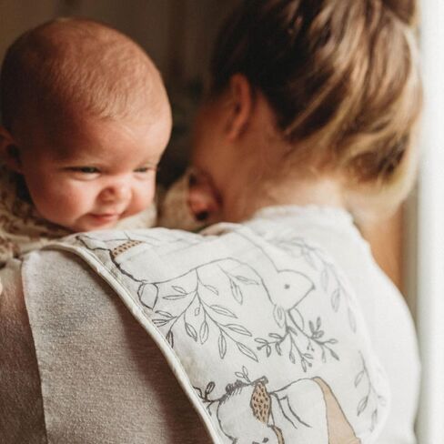 Crane Baby Muslin Baby Burp Cloths, Lightweight Absorbent Burp Cloth, Woodland Animal, Set of 3, 7" x 20", Newborn Baby Essentials, Burp Cloths Baby Boy, Burp Cloths Baby Girl, Baby Newborn Essentials in Kuwait