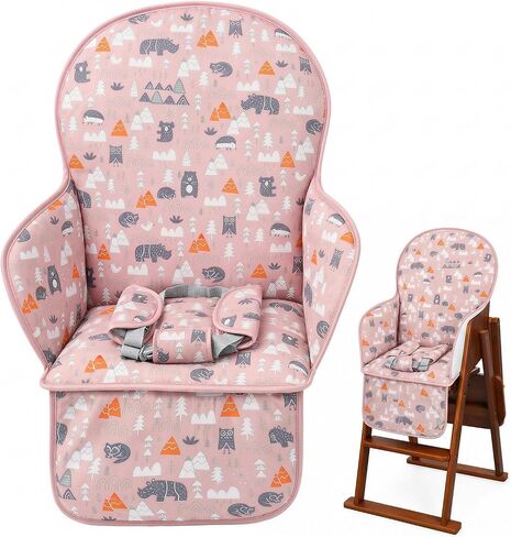 High Chair Pad, High Chair Cushion, High Chair Cover Pad, Safe and Comfort, Soft and Breathable, Cute Pattern, Baby Sits More Comfortable（Green Animal Pattern） | High Chair Cushion, Soft and Comfortable Seat Cushion Breathable Pad, Baby Sits More Safe and in Kuwait