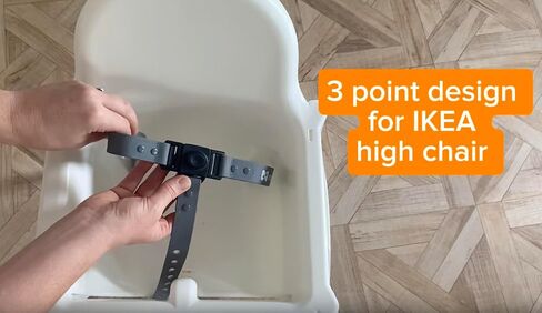 3 Point Silicone High Chair Harness for IKEA Antilop - Gray | Easy-Wipe Silicone in Kuwait