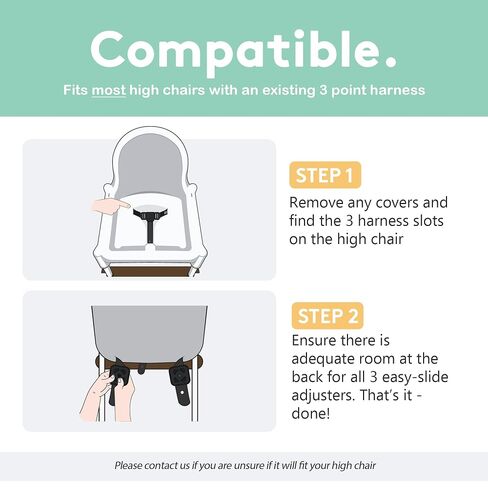 3 Point Silicone High Chair Harness for IKEA Antilop - Gray | Easy-Wipe Silicone in Kuwait