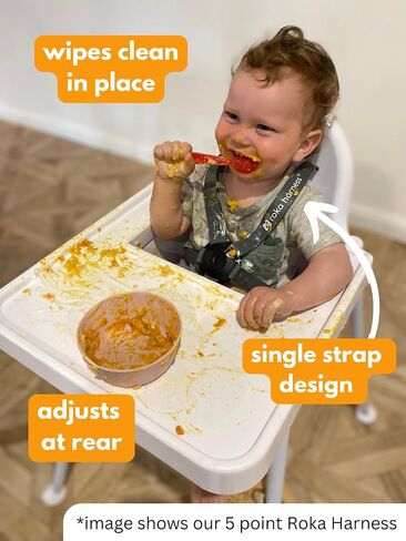 3 Point Silicone High Chair Harness for IKEA Antilop - Gray | Easy-Wipe Silicone in Kuwait