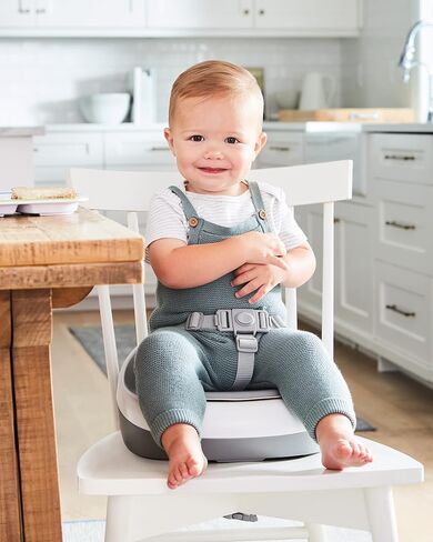 Skip Hop Booster Seat for Dining Table, Sleek Seat Booster, Grey/White in Kuwait