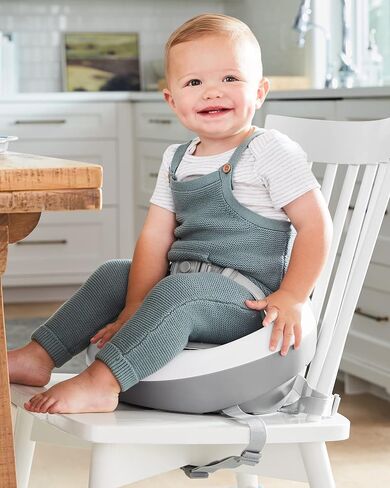 Skip Hop Booster Seat for Dining Table, Sleek Seat Booster, Grey/White in Kuwait