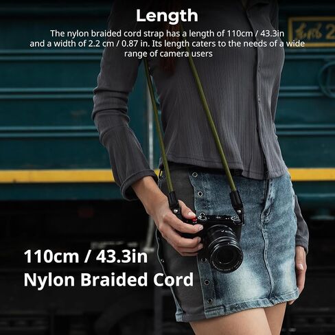 SMALLRIG Rope Camera Neck Shoulder Strap, Adjustable Braided Shoulder Strap with O-Ring and Leather Pad in Kuwait