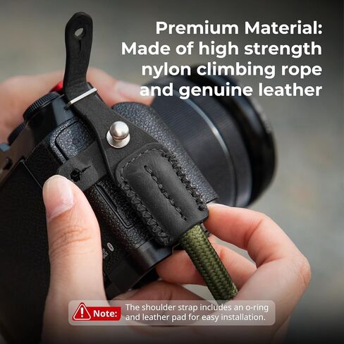 SMALLRIG Rope Camera Neck Shoulder Strap, Adjustable Braided Shoulder Strap with O-Ring and Leather Pad in Kuwait