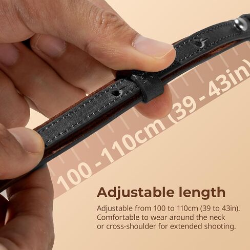 SMALLRIG Universal Leather Camera Neck Shoulder Strap for DSLR, Adjustable 100 to 110cm (39 to 43in), Max Load 10kg (22lb) in Kuwait