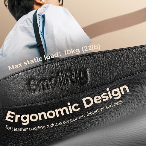 SMALLRIG Universal Leather Camera Neck Shoulder Strap for DSLR, Adjustable 100 to 110cm (39 to 43in), Max Load 10kg (22lb) in Kuwait