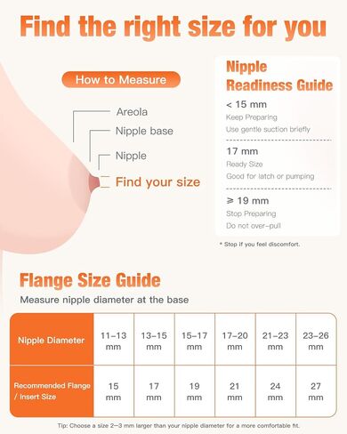Nipple Corrector for Flat and Inverted Nipples with 7-Size Ruler | Soft silicone nipple corrector with adjustable suction and 7-size ruler for breastfeeding and pumping preparation. in Kuwait