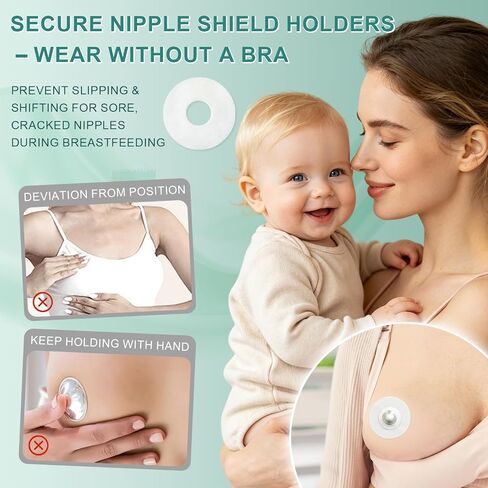 Nipple Shield Secure Stickers 30PCS,Sticky Nipple Shield for Breastfeeding,Braless Silver Nursing Cups Tape Individually Wrapped in Kuwait