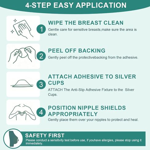 Nipple Shield Secure Stickers 30PCS,Sticky Nipple Shield for Breastfeeding,Braless Silver Nursing Cups Tape Individually Wrapped in Kuwait