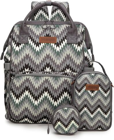 Montana West Wrangler Callie Diaper Bag Backpack with Pacifier Case, Crossbody Bottle Bag and Stroller Straps Western Pattern Multifunction Baby Travel Bag Set WG2215-9110PK in Kuwait