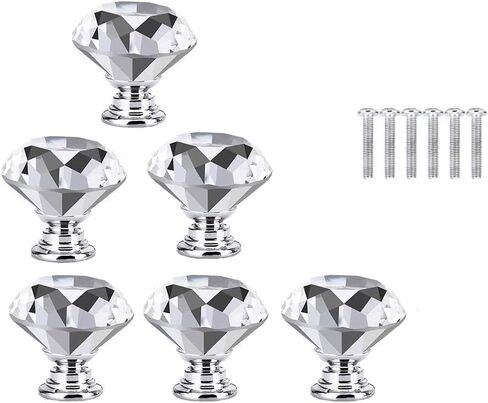 6pcs 30mm Cupboard Knobs Door Knobs Cabinet Handle Drawer Pull Handle with Screw(40 mm) in Kuwait