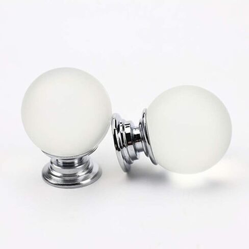 30mm Matte White, Single Hole Ball Shaped Drawer Pulls Handle for Home Cupboard Handle with Screw 10PCS in Kuwait
