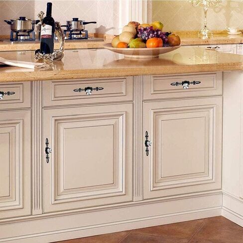 6 Pieces with Plate Zinc Alloy Drawer Handles for Kitchen Cabinet Dressing Table Cabinet Bathroomt, Gold in Kuwait