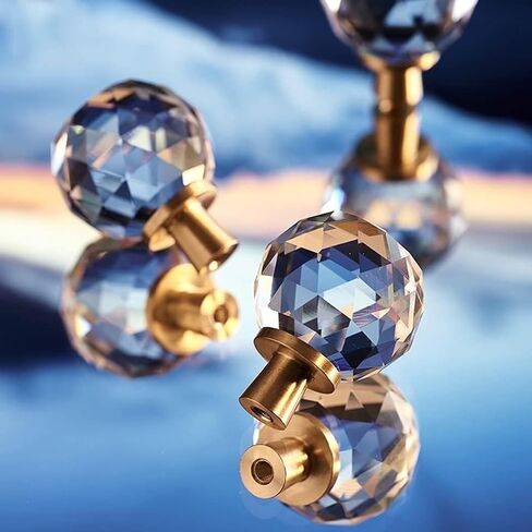 4 Pcs Transparent Crystal Furniture Single Hole Handle,with Screw Wardrobe Door Handle in Kuwait
