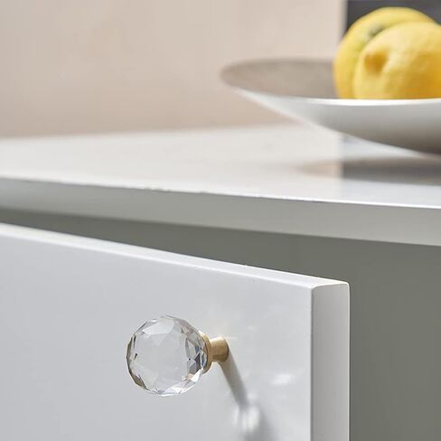 4 Pcs Transparent Crystal Furniture Single Hole Handle,with Screw Wardrobe Door Handle in Kuwait