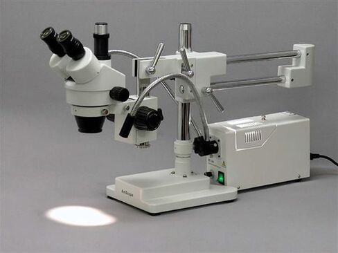 AmScope HL250-AY Dual-Gooseneck Fiber Optic Stereo Microscope Light, 150W Halogen Light Source, 110V-120V in Kuwait