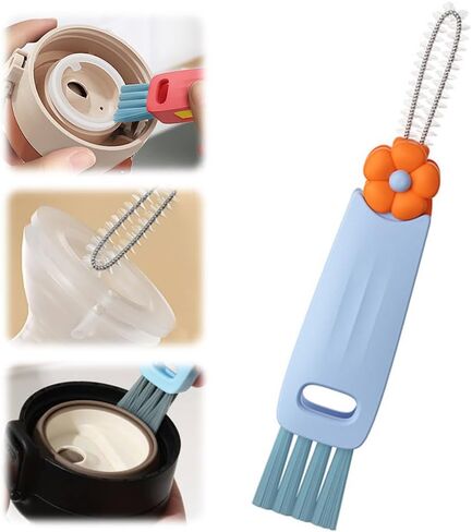 3 in 1 Multifunctional Crevice Cleaning Brush Set - Portable Cup Lid Cleaner for Baby Bottle Gap Tight Spaces in Kuwait
