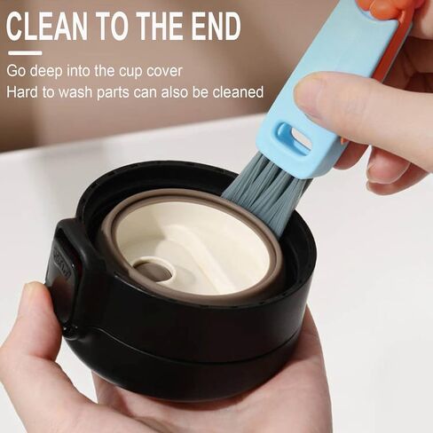 3 in 1 Multifunctional Crevice Cleaning Brush Set - Portable Cup Lid Cleaner for Baby Bottle Gap Tight Spaces in Kuwait