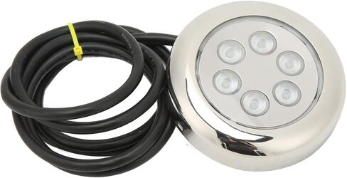 3.5in LED Underwater Light Surface Mount, Marine Underwater Light, IP68 12V–24VDC Boat Transom Fishing Light with Stainless Steel Ring for Yacht, Boat, Pool & (Blue) in Kuwait