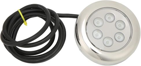 3.5in LED Underwater Light Surface Mount, Marine Underwater Light, IP68 12V–24VDC Boat Transom Fishing Light with Stainless Steel Ring for Yacht, Boat, Pool & (Blue) in Kuwait