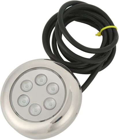 3.5in LED Underwater Light Surface Mount, Marine Underwater Light, IP68 12V–24VDC Boat Transom Fishing Light with Stainless Steel Ring for Yacht, Boat, Pool & (Blue) in Kuwait
