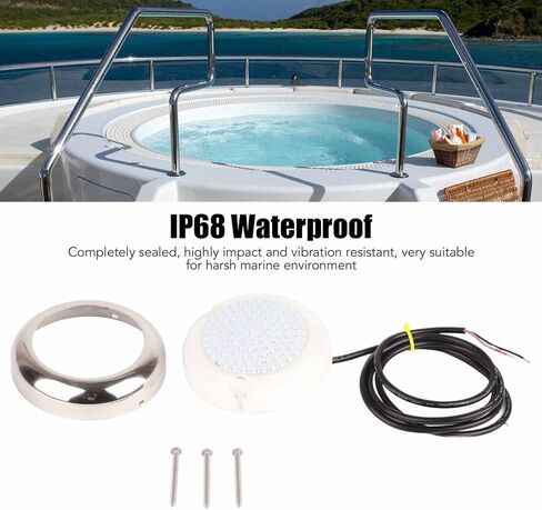 108 Led Led Underwater Boat Lights, 4in 12v dc Pool Lights Beads Steel 4.92ft Power Cord Ip68 Waterproofing for Night Fishing Cruise Ships Yachts Boats (Blue) in Kuwait