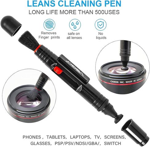 VSGO Optical Camera Lens Cleaning Kit Travel Edition | Lens Pen, Air Blower, Lens Cleaner, Screen Cleaning Cloth and Wet Wipes & Microfiber Cleaning Cloth Included, DKL-15D in Kuwait