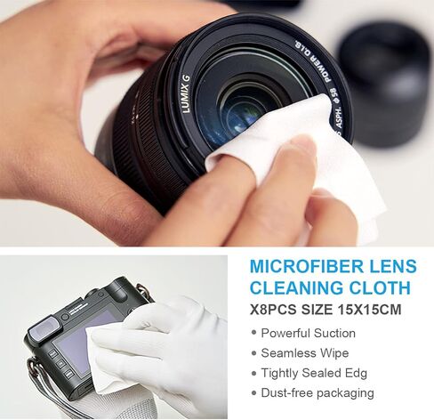 VSGO Optical Camera Lens Cleaning Kit Travel Edition | Lens Pen, Air Blower, Lens Cleaner, Screen Cleaning Cloth and Wet Wipes & Microfiber Cleaning Cloth Included, DKL-15D in Kuwait