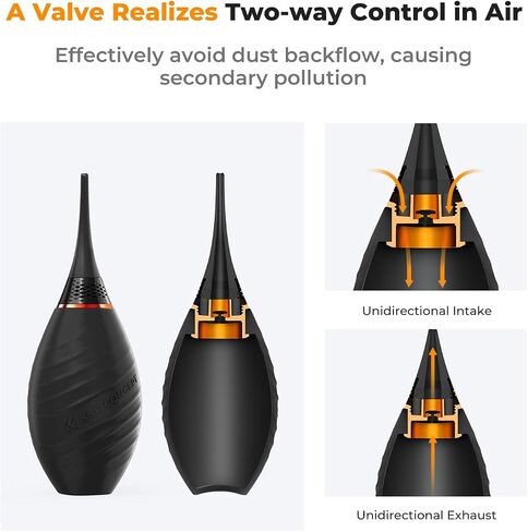 K&F CONCEPT Soft Tip Strong Air Blower with Long Nozzle,Highly Elastic | Made of Silicone Material,Dual-Valve Silicone Blower,Ergonomic Design for a Comfortable Grip,for Cleaning Lenses Filters,MB02 in Kuwait